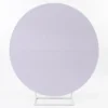 Backdrop rond blanc sur pied en location Backdrop rond blanc sur pied avec structure de maintien blanche, disponible à la location pour anniversaire, mariage, baptême, baby shower ou événement professionnel.
