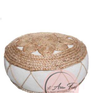 Coussin de sol en jute ajouré
