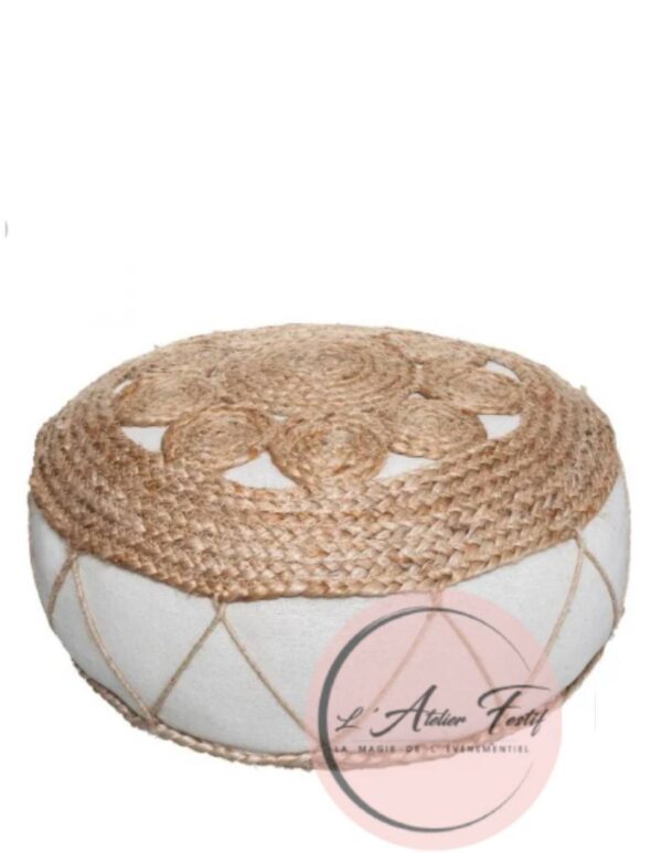Coussin de sol en jute ajouré