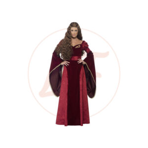 Déguisement reine médiévale rouge