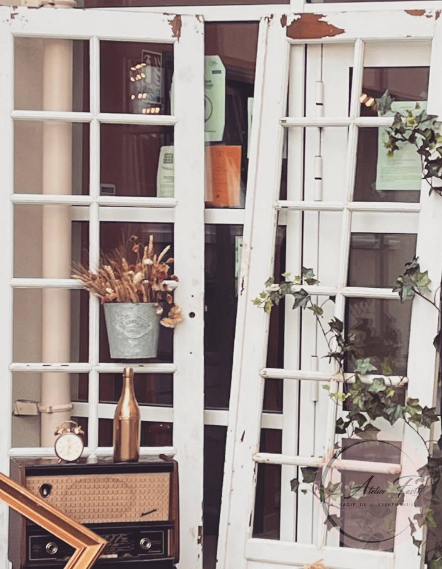 Porte Blanche Bois Vintage