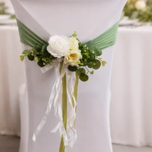 Nœud Chaise Vert Sauge Fleuri