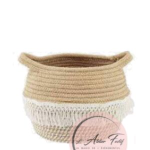 Panière ronde coton tissé 26 cm