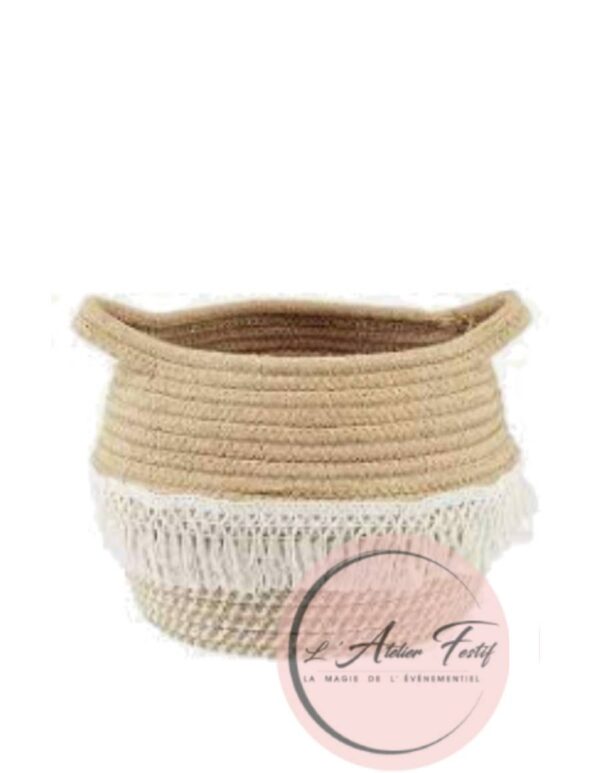 Panière ronde coton tissé 26 cm