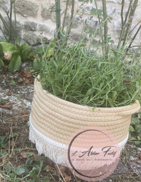 Panière ronde coton tissé 26 cm