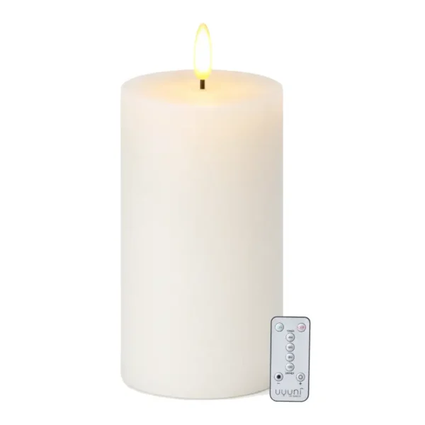 Bougie pilier led Nordic White haut de gamme 25 cm