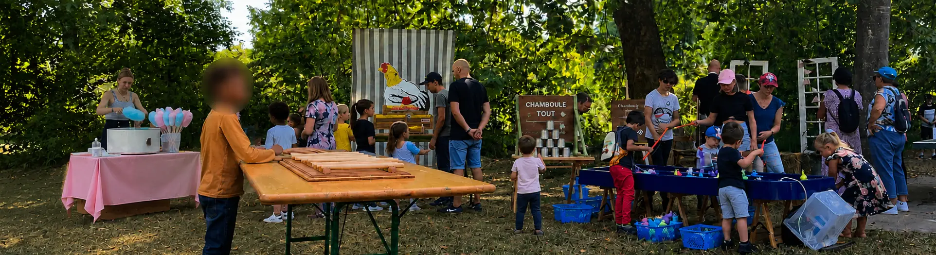 Animations de kermesse d’école avec jeux en bois, pêche aux canards et gourmandises dans le Loiret.