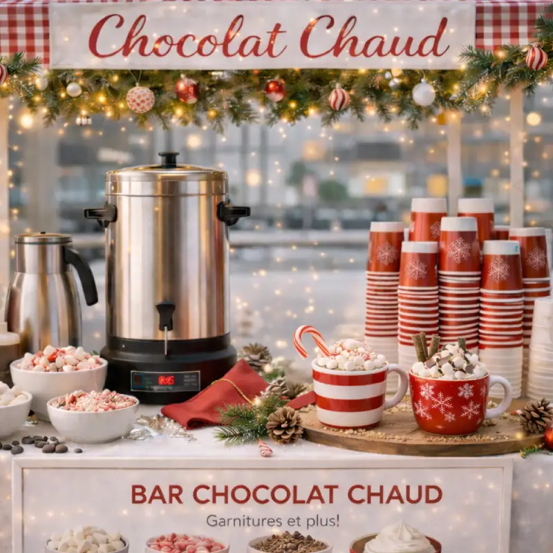 stand chocolat chaud idéal à Noël